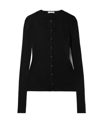The Row Long Sleeve Cardigan In Black