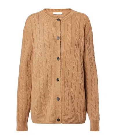 The Row Long Sleeve Cardigan In Brown