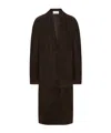 The Row Long Sleeve Coat In Brown
