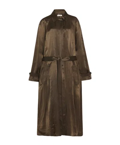 The Row Long Sleeve Coat In Green