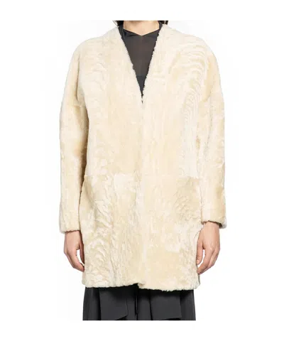 The Row Long Sleeve Coat In Neutral
