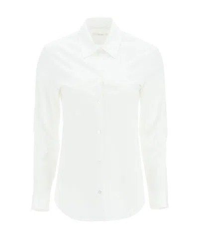 The Row Long-sleeve Cotton Shirt In White