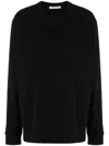 The Row Long-sleeve Crew-neck Top In Black