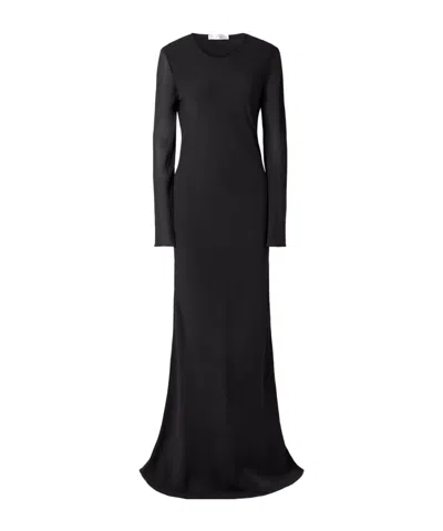 The Row Merita Silk-georgette Gown In Black