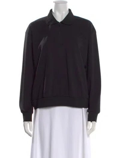 Pre-owned The Row Long Sleeve Polo In Black