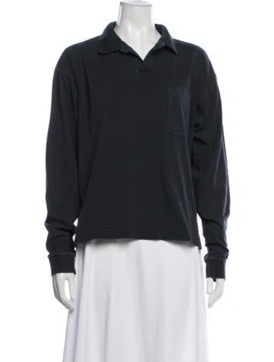 Pre-owned The Row Long Sleeve Polo In Black