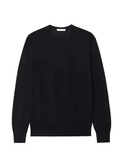 The Row Long-sleeve Round-neck Sweater In Black