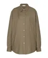 The Row Pino Virgin Wool Cady Shirt In Brown