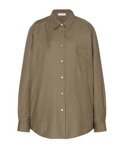 The Row Long Sleeve Shirt In Brown