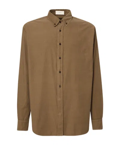 The Row Long Sleeve Shirt In Brown