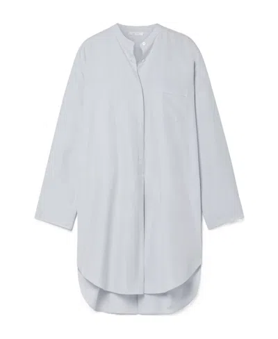 The Row Long-sleeve Silk Shirt In Gray