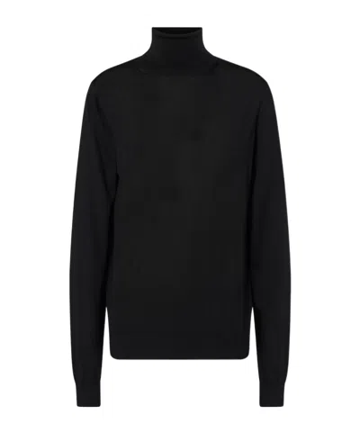 The Row Long Sleeve Sweater In Black