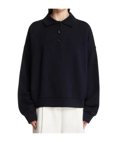 The Row Long Sleeve Sweater In Blue