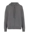 The Row Drawstring-hood Zip-front Cardigan In Gray