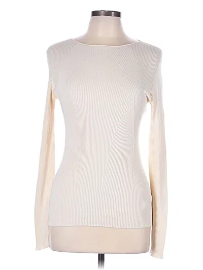 Pre-owned The Row Long Sleeve Top Ivory Boatneck Tops In White