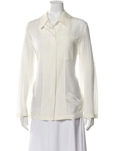 Pre-owned The Row Long Sleeve Top In White