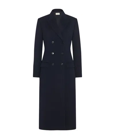 The Row Long-sleeved Cashmere Coat In Black