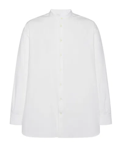 The Row Long-sleeved Cashmere Shirt In White