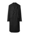 The Row Long-sleeved Wool Coat In Black