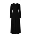 The Row Lilibet Wool And Silk-blend Crepe Midi Dress In Black