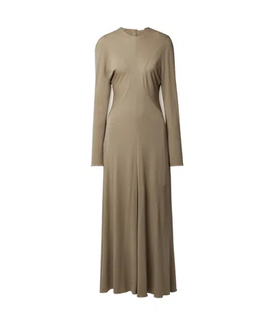 The Row Long-sleeved Dress In Brown