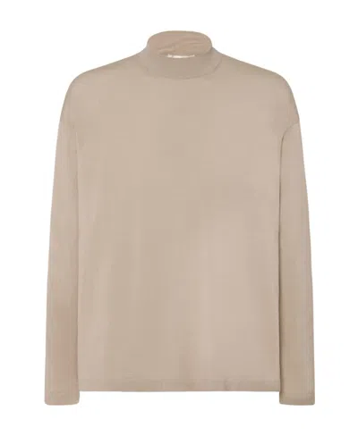 The Row Long-sleeved Half-neck Sweater In Nude