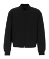 The Row Wool Fenn Bomber Jacket With Ribbed Cuffs And Hem In Black
