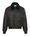 The Row Black Herzog Leather Jacket In Black