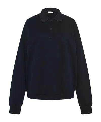 The Row Long-sleeved Polo Jumper In Black
