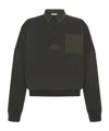 The Row Dende Poplin-trimmed Brushed Cotton And Cashmere-blend Polo Shirt In Black