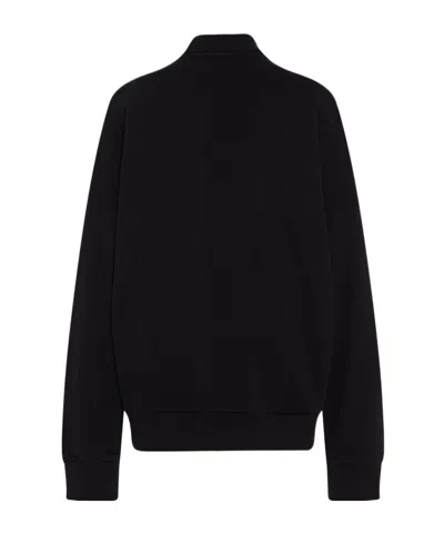 The Row Long-sleeved Polo Shirt In Black