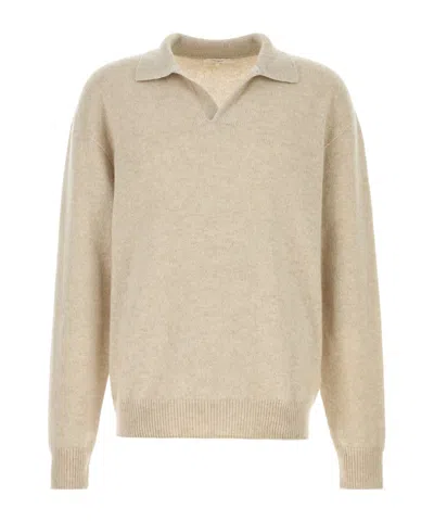 The Row Long-sleeved Polo Shirt In Brown