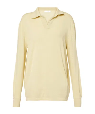 The Row Long-sleeved Polo Shirt In Neutral