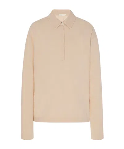The Row Long-sleeved Polo Shirt In Nude