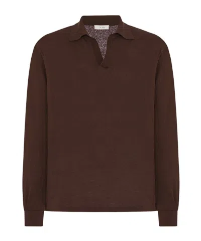 The Row Long-sleeved Polo Shirt In Red