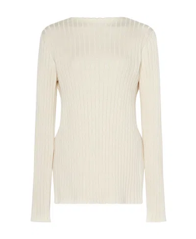 The Row Long-sleeved Round-neck Sweater In White
