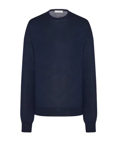 The Row Long-sleeved Round-neck Top In Blue