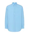 The Row Miller Cotton Shirt In Blue