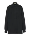 The Row Nesson Oversized Linen Button-down Shirt In Black