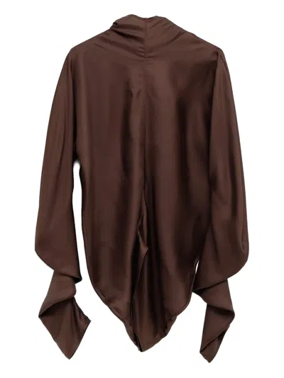 The Row Long-sleeved Shirt In Brown