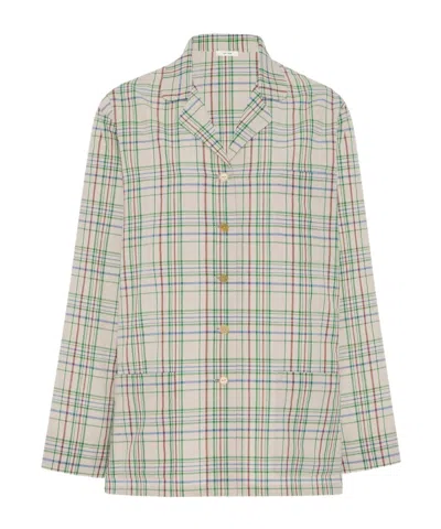 The Row Long-sleeved Shirt In Iyg Ivory/green