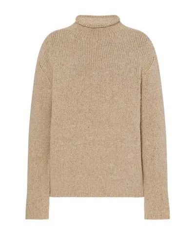 The Row Long-sleeved Sweater In Light Beige Mixed Color