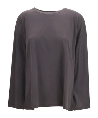 The Row Floris Long-sleeved T-shirt In Brown