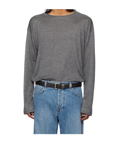 The Row Gray Angelo T-shirt In Mgw Med Grey Melange