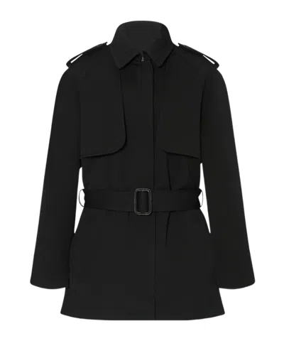 The Row Long-sleeved Trench Coat In Black