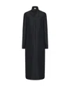 The Row Long-sleeved Trench Coat With Vertical Collar In Black