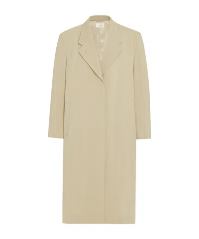 The Row Long-sleeved Wool Coat In Nude