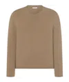The Row Long-sleeved Wool Sweater In Beige Mixed Colors