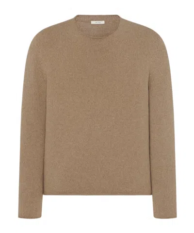 The Row Long-sleeved Wool Sweater In Beige Mixed Colors