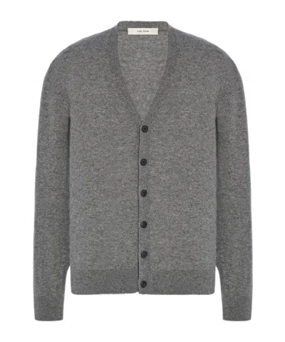 The Row Long-sleeve V-neck Cardigan In Gray